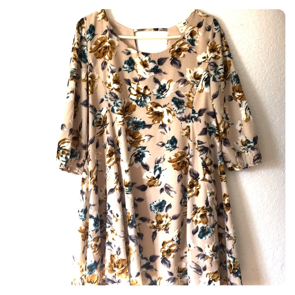 Pink floral boho dress